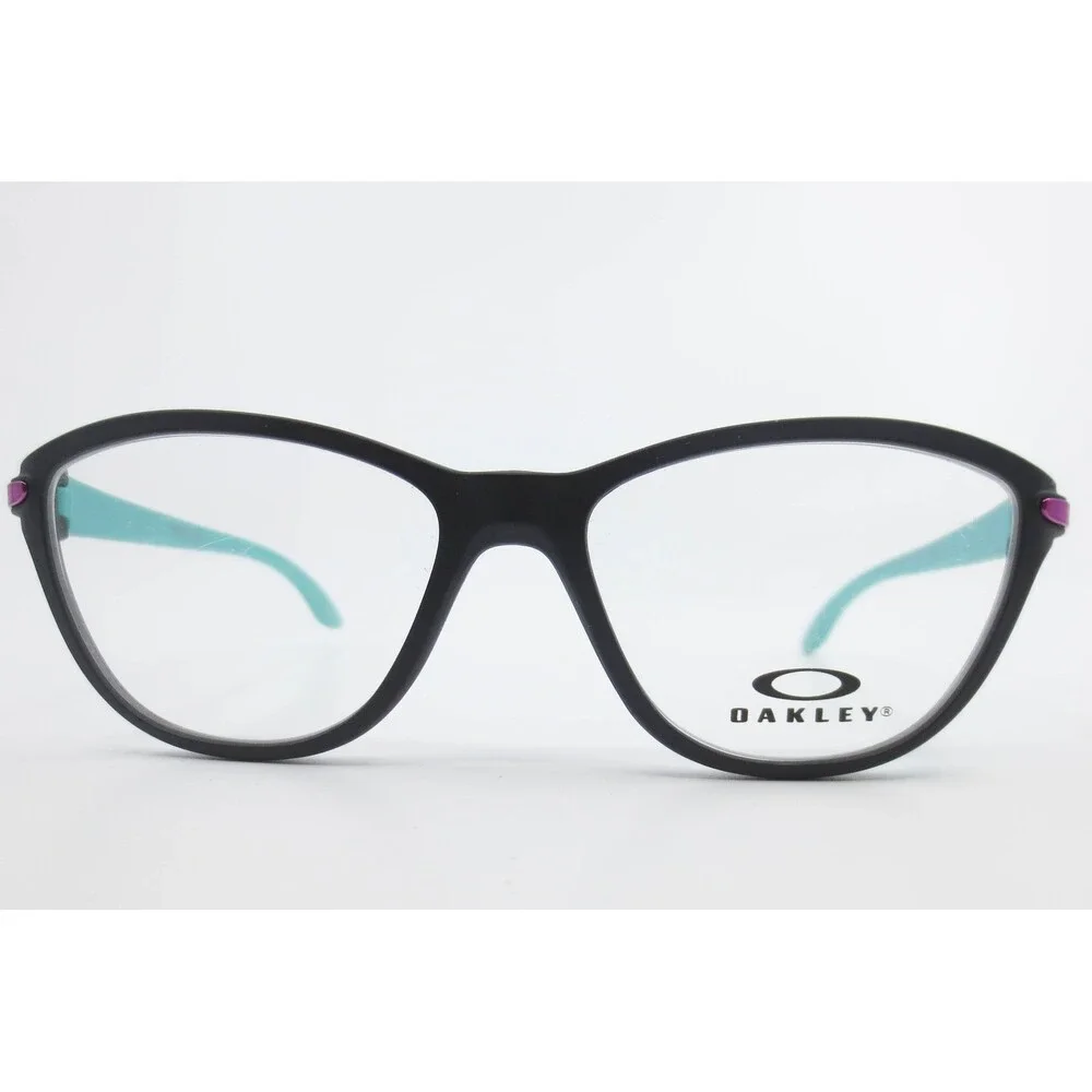 Oakley Twin Tail Satin Black Teal Cat Eye Eyeglasses OY8008-0148 48-14 122